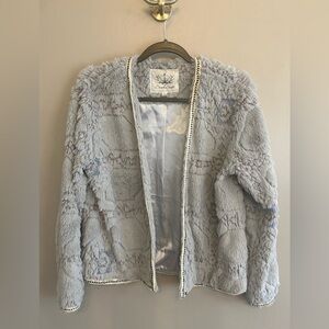 Boundless North Plush Faux Fur Open Front Cardigan Lined Jacket Size S soft